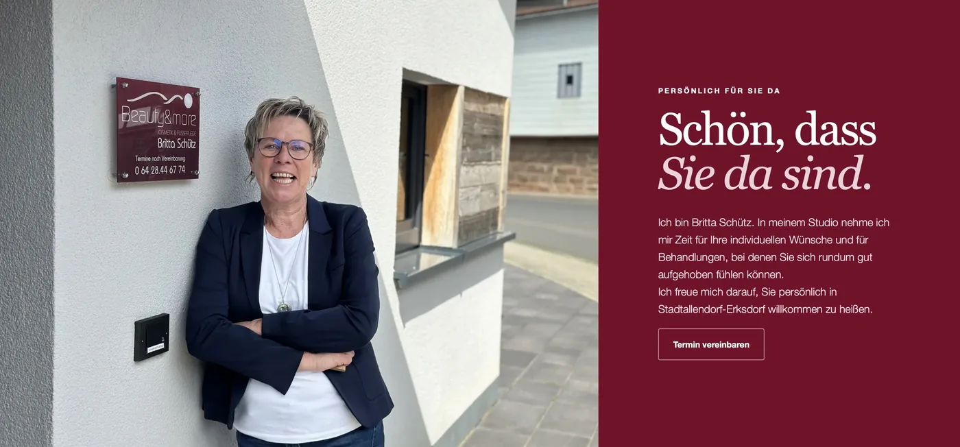 Startseite der statischen Website von Beauty and more