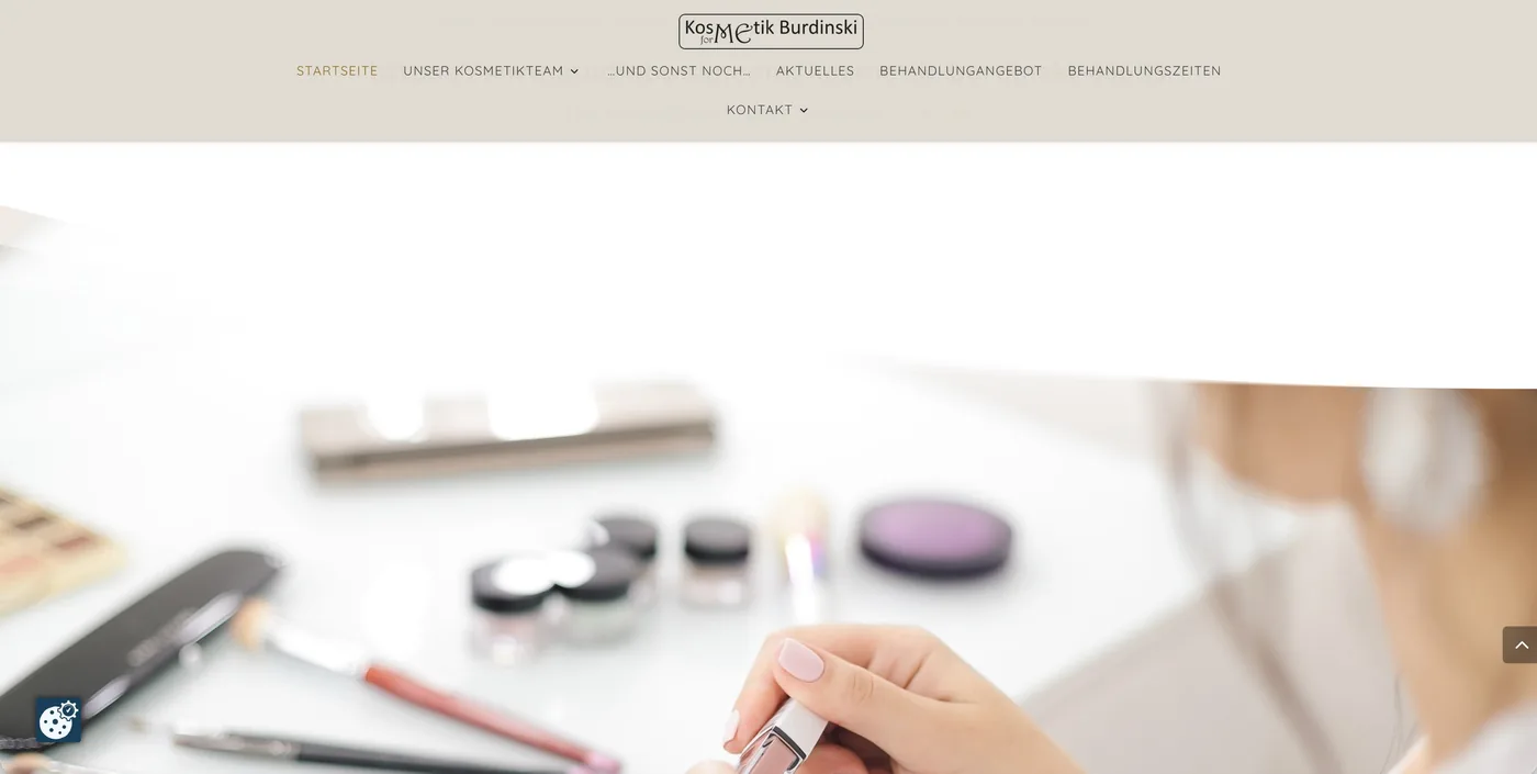 Startseite der Website von Kosmetik Burdinski