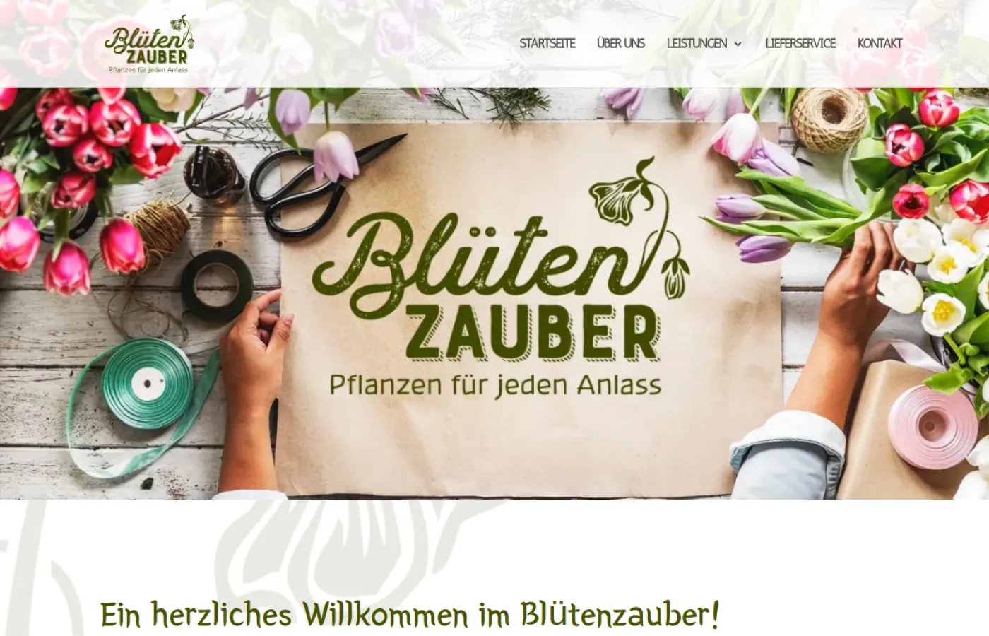Startseite der WordPress-Website von Nataschas Blütenzauber