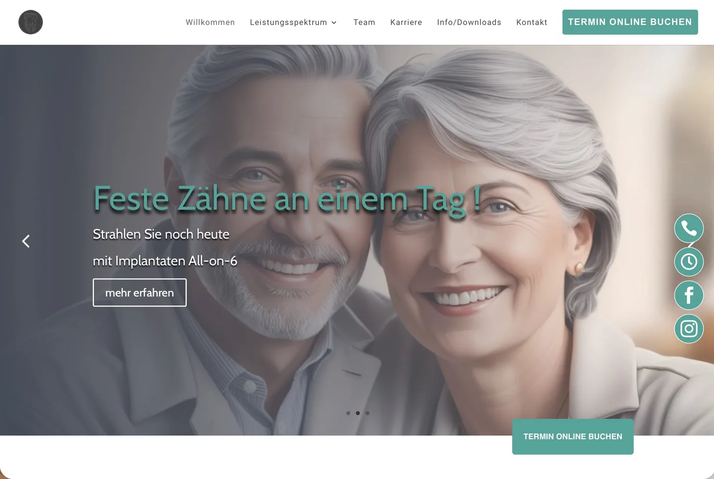 Startseite der Website Zahnmedizin Neustadt