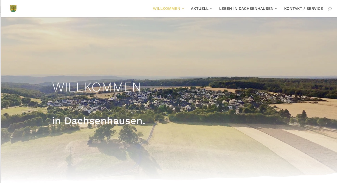 Startseite der WordPress-Website der Ortsgemeinde Dachsenhausen