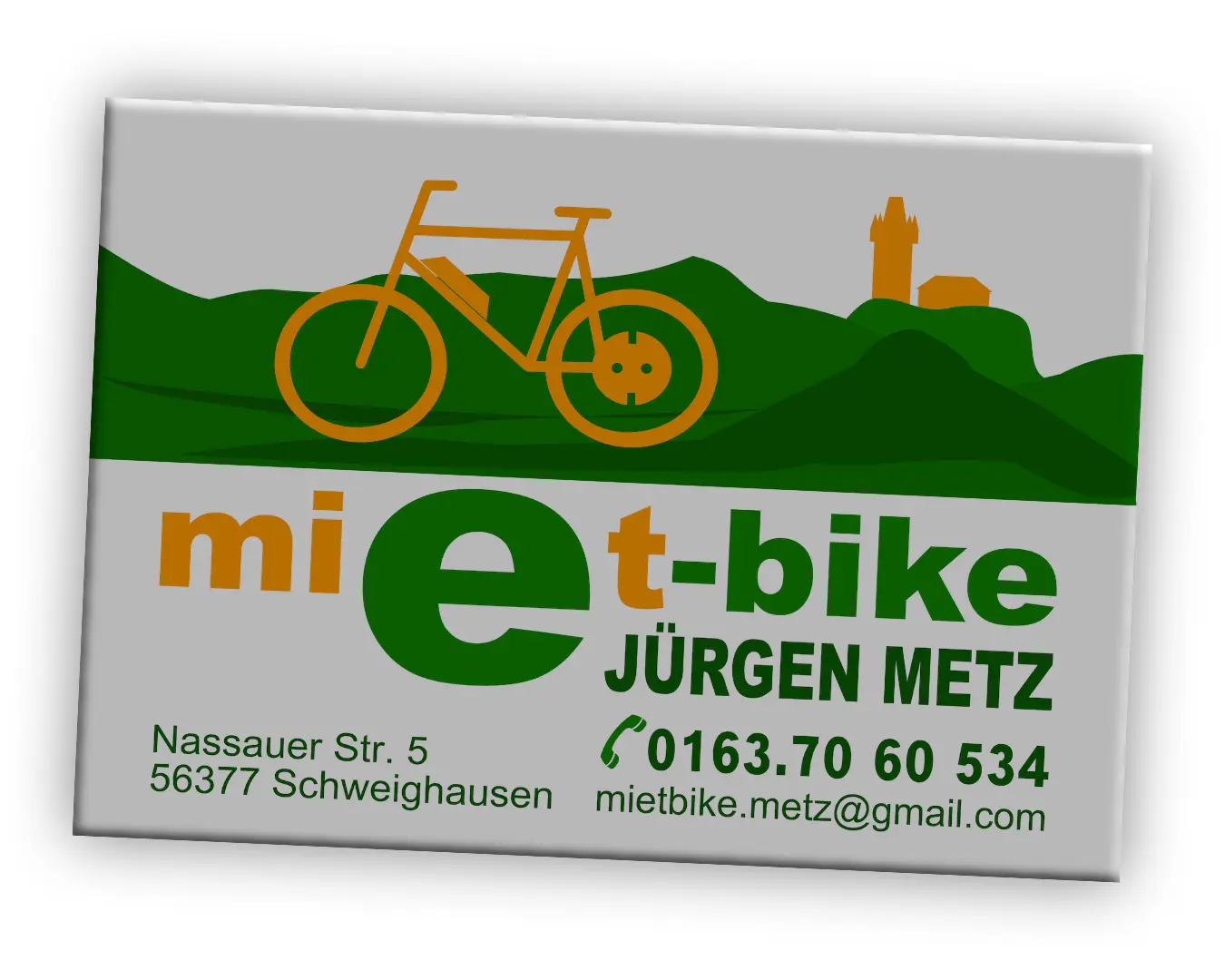 Werbetafel Mietbike Jürgen Metz Realisation wedoyu Werbeagentur