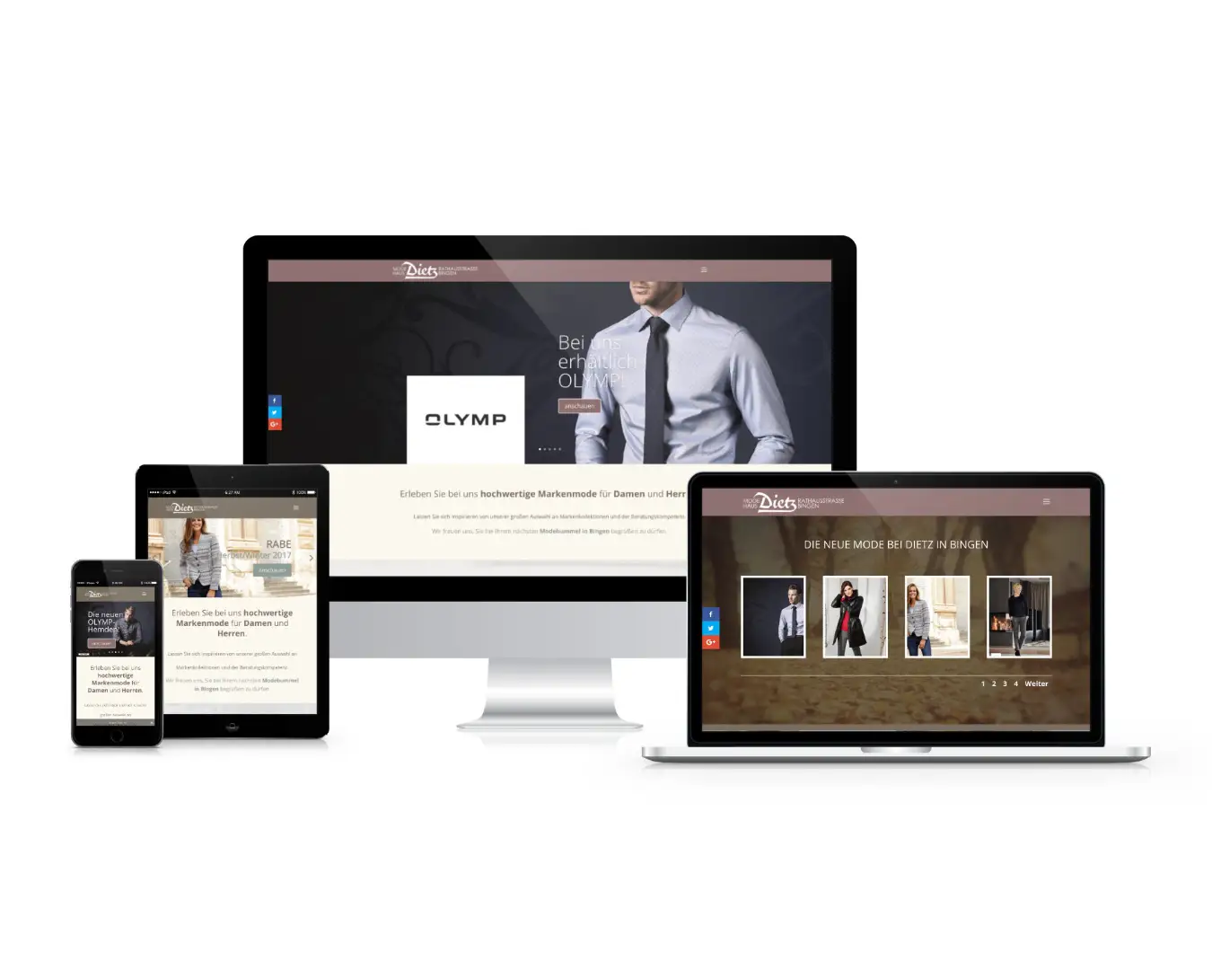 Internetseite für Modehaus DIETZ in Bingen Realisation wedoyu Werbeagentur