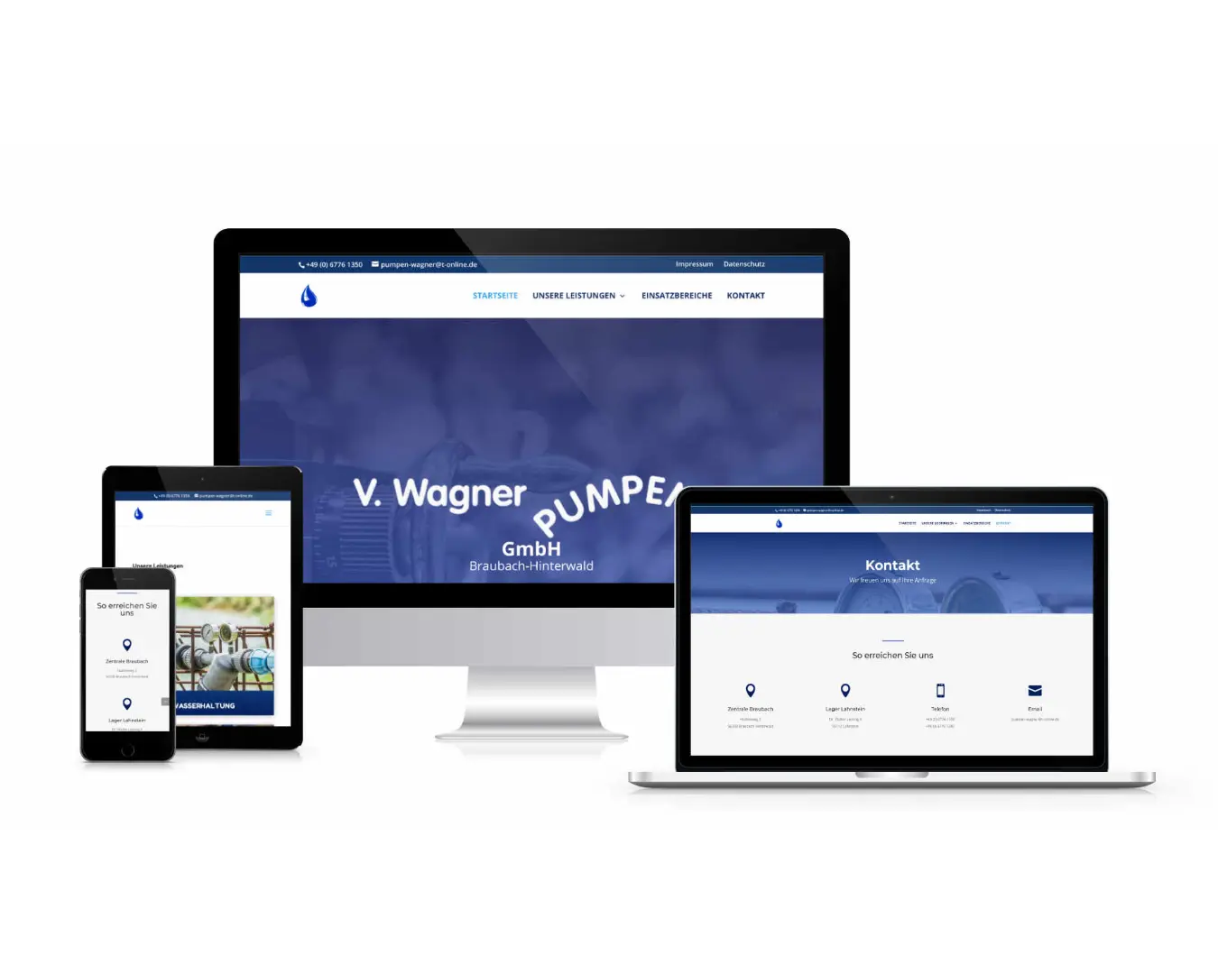 Internetseiten Pumpen Wagner Braubach Realisation wedoyu Werbeagentur