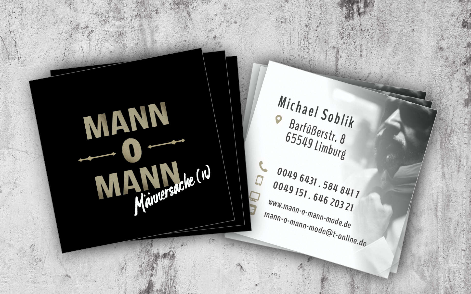 WEDOYU Printdesign Mann-o-Mann Visitenkarte 55x55