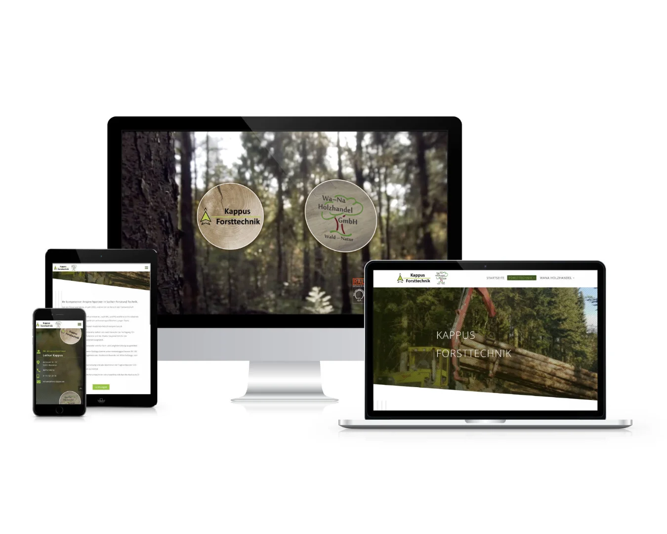 Internetseite für Kappus Forsttechnik Nastätten Umsetzung wedoyu media
