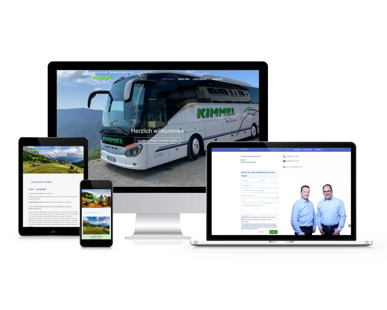 Internetseite für Kimmel Reisen Kamp-Bornhofen Umsetzung wedoyu media